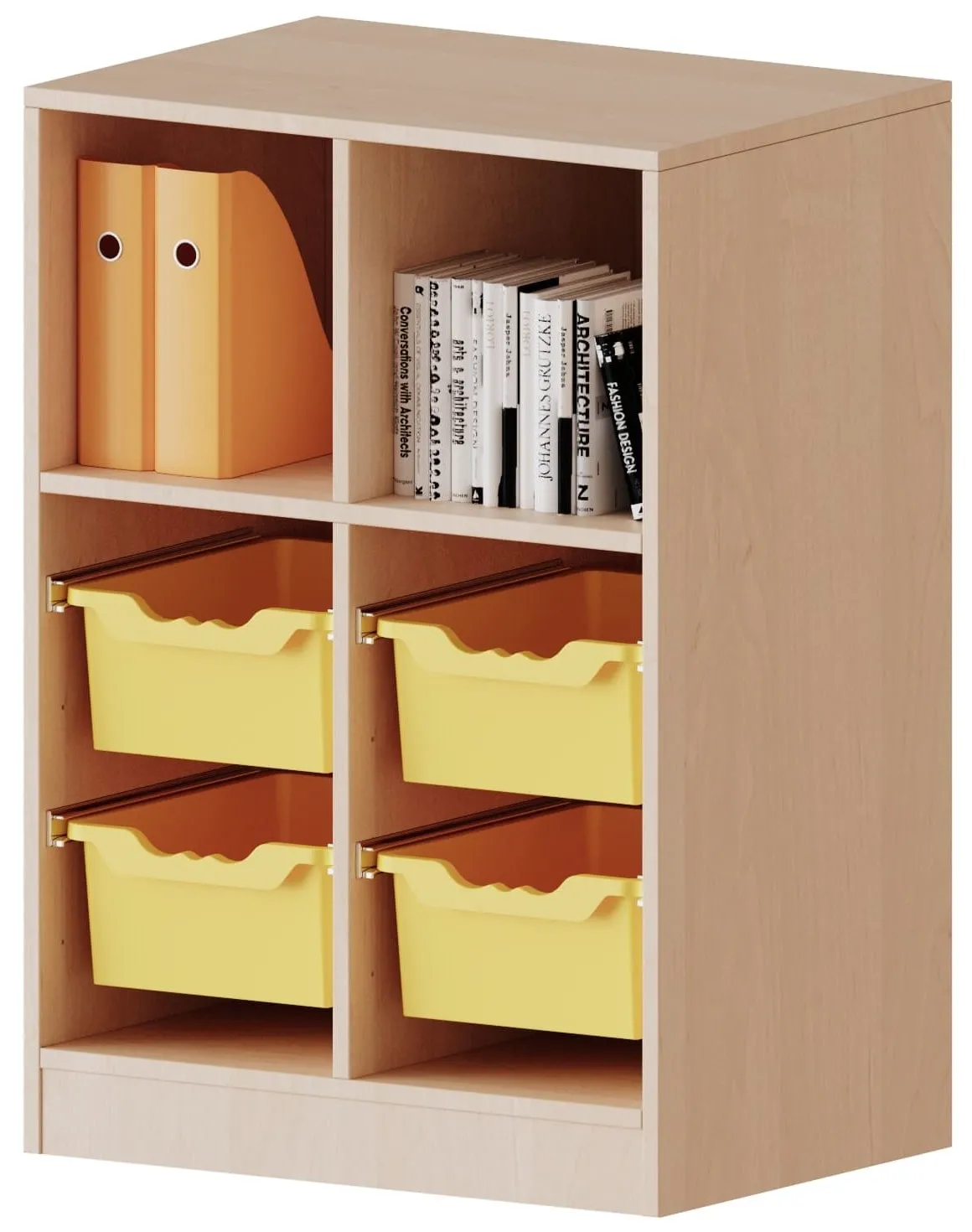 Regal mit 4 hohen ErgoTray Boxen und 2 offenen Fächern, B/H 70,3 x 118 cm - EVO180 Serie