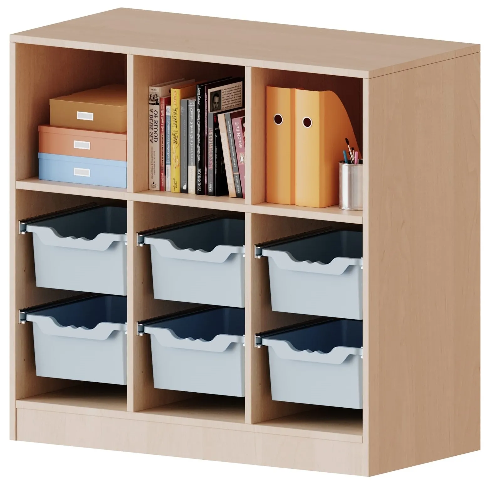 Regal mit 3 Fächern und 6 oder 12 ErgoTray Boxen, B/H 104,5 x 100 cm - EVO180 Serie