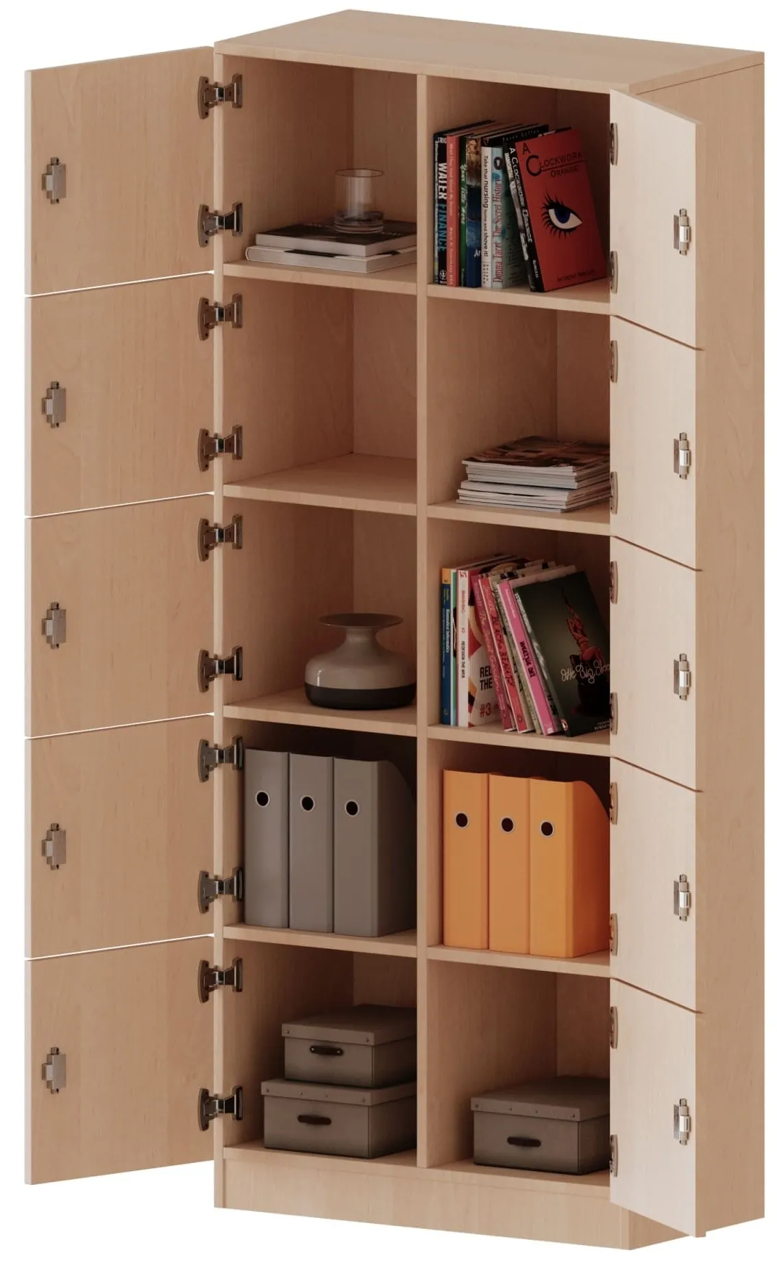 Schließfachschrank mit 10 Schließfächern, B/H 80 x 190 cm - EVO180 Serie