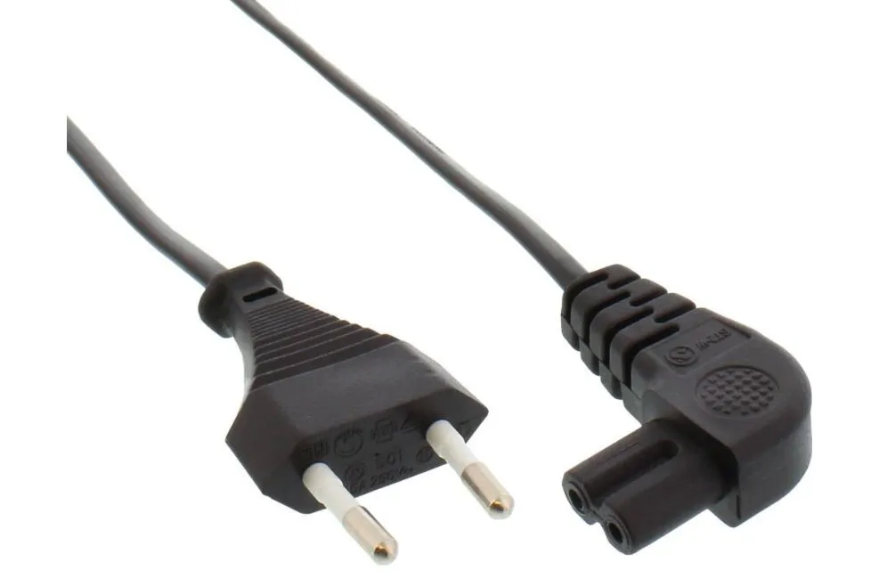 InLine Netzkabel, Netzstecker auf Euro 8 C7 Stecker, gewinkelt, 10m