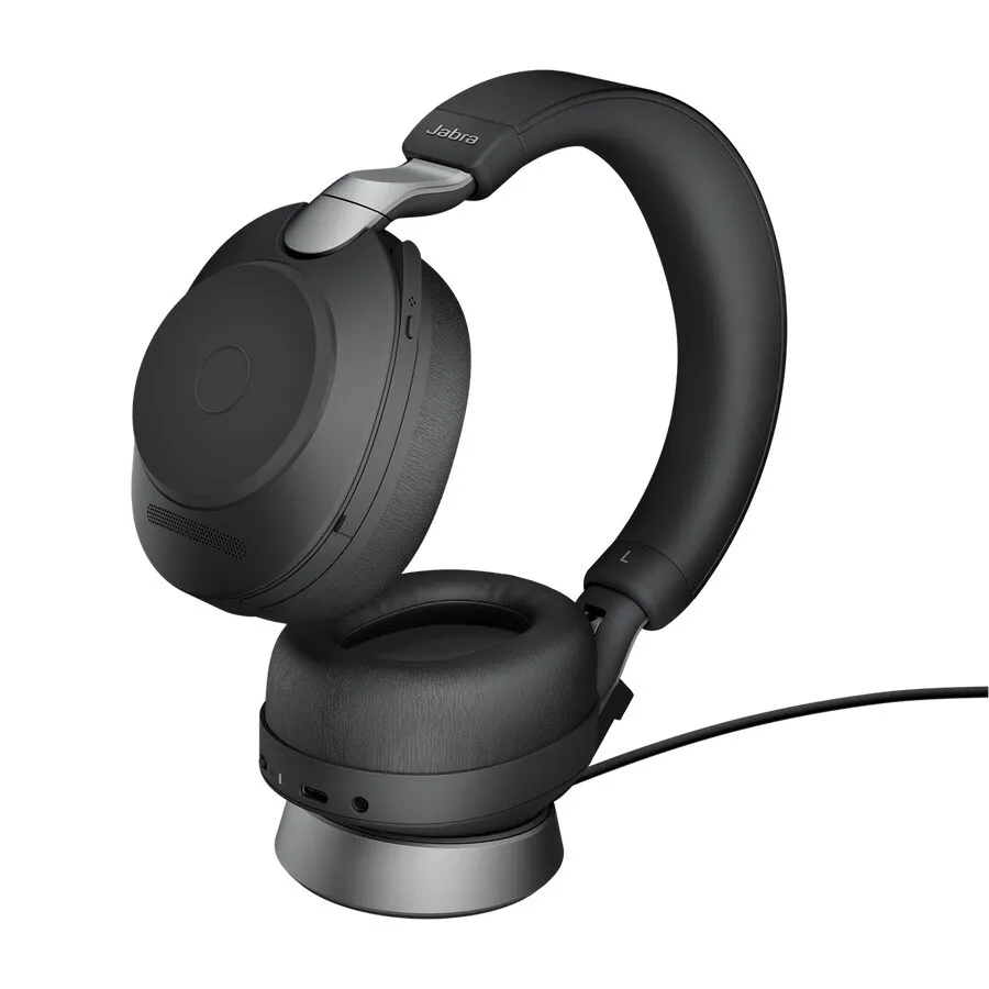 Jabra Evolve2 85 USB-C UC Stereo Headset mit Ladestation, schwarz