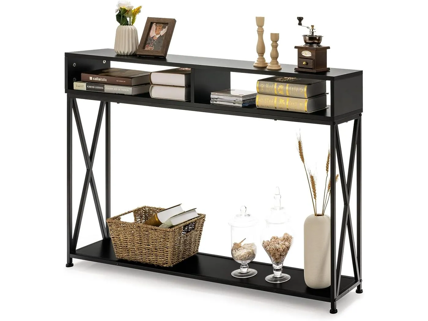 Konsolentisch mit offnen Fächern