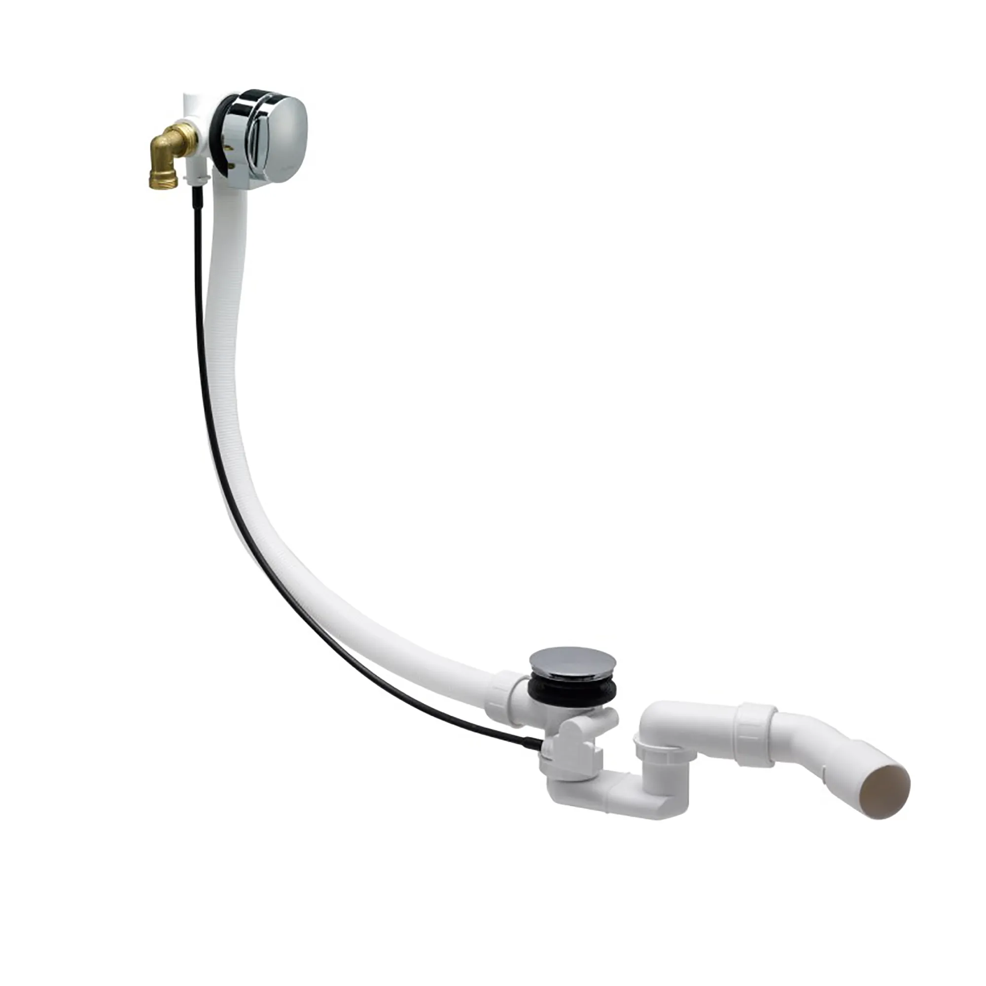 Ab- und Überlaufgarnitur mit Wannenzulauffunktion verchromt