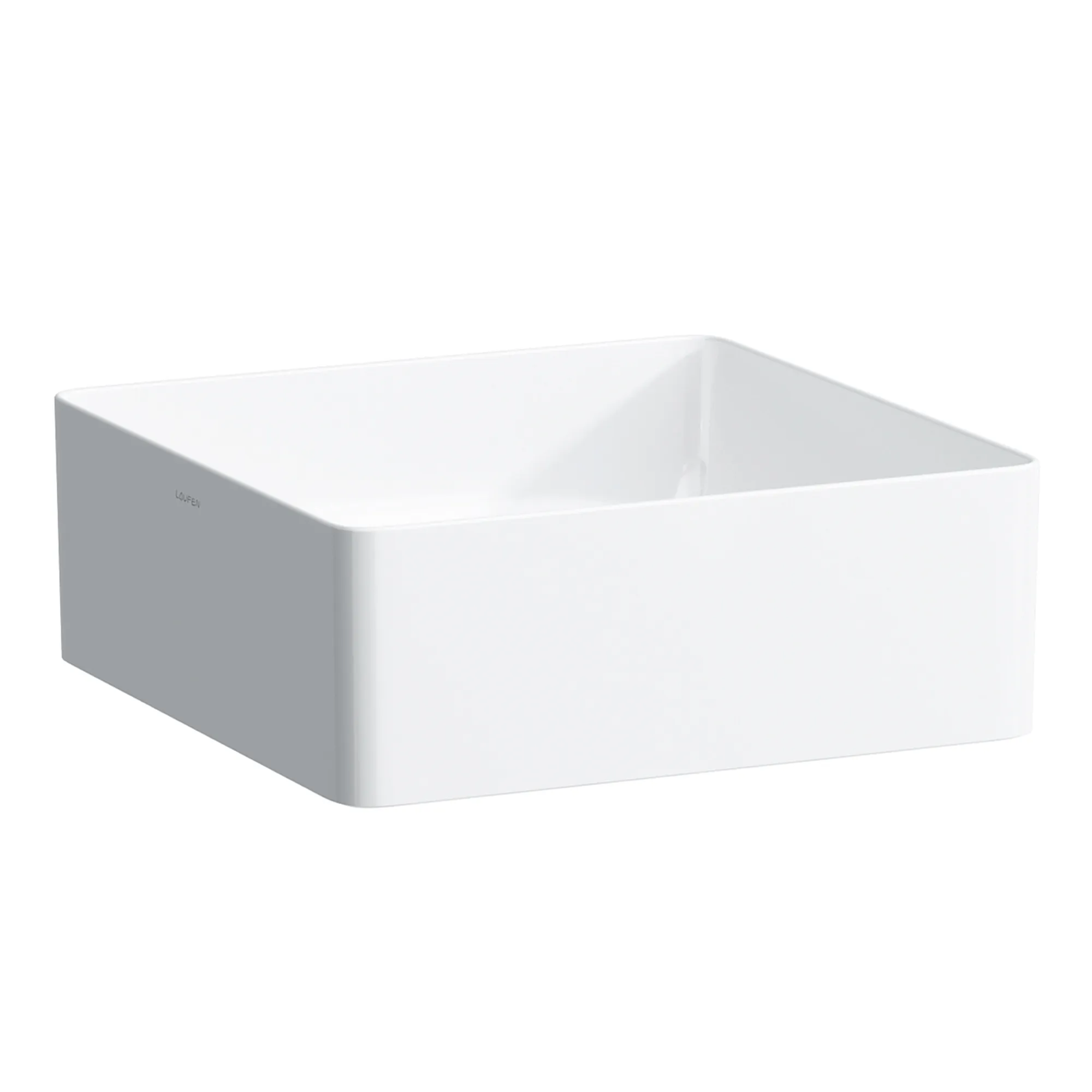 Waschtisch-Schale LIVING Saphirkeramik 360x360x130 quadratisch ohne Hahnloch ohne Überlauf weiß