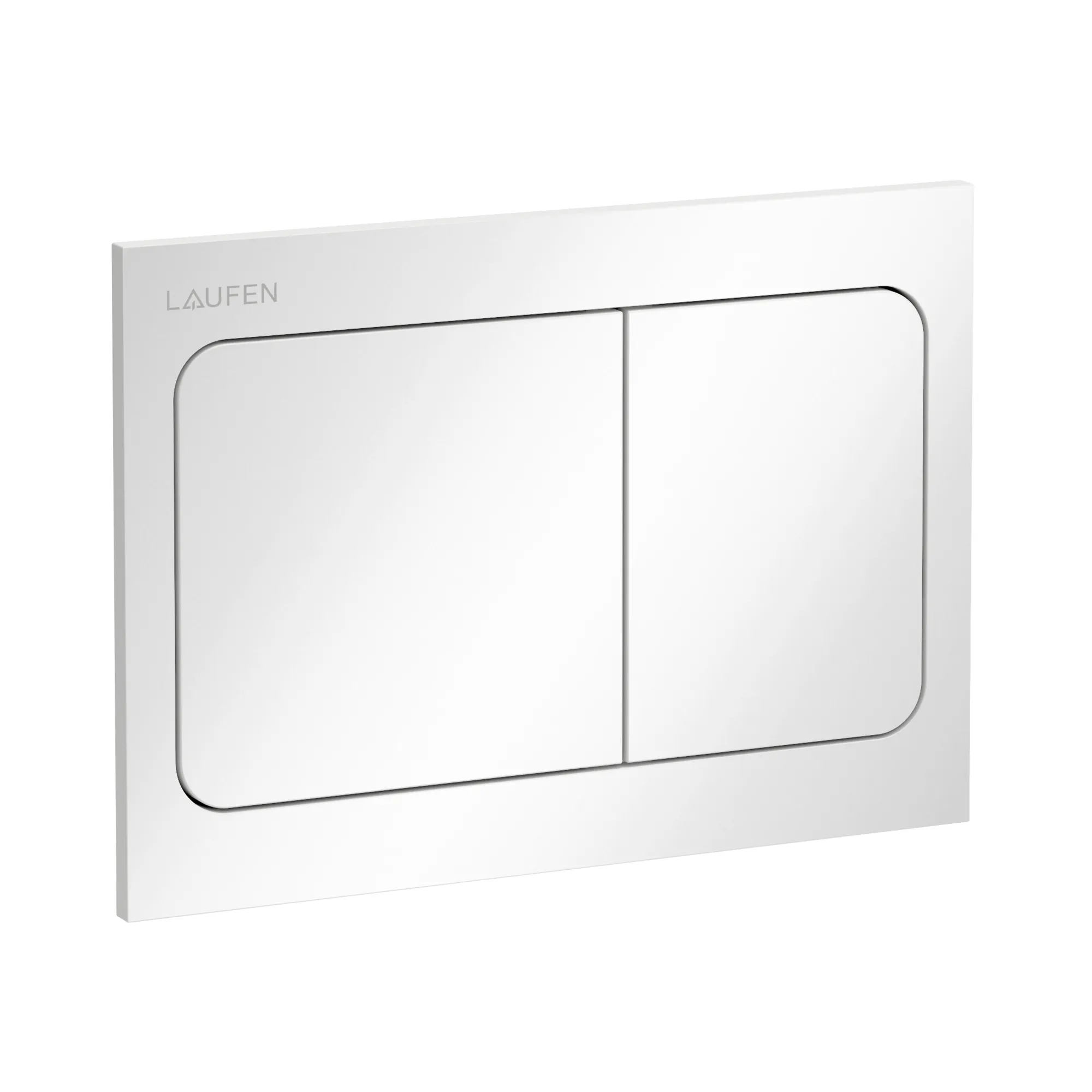 Betätigungsplatte AIR INEO 203x145x6, aus Kunsstoff, für Frontbetätigung oder Betätigung von oben, für Unterputz-Spülkasten mit Dual-Flush 2-Mengen-Spülsystem, auch für flächenbündigen Einbau geeignet, weiß