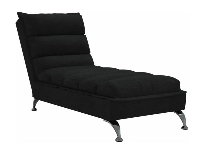 Saumur Chaiselongue mit Kissen Schwarz Stoff