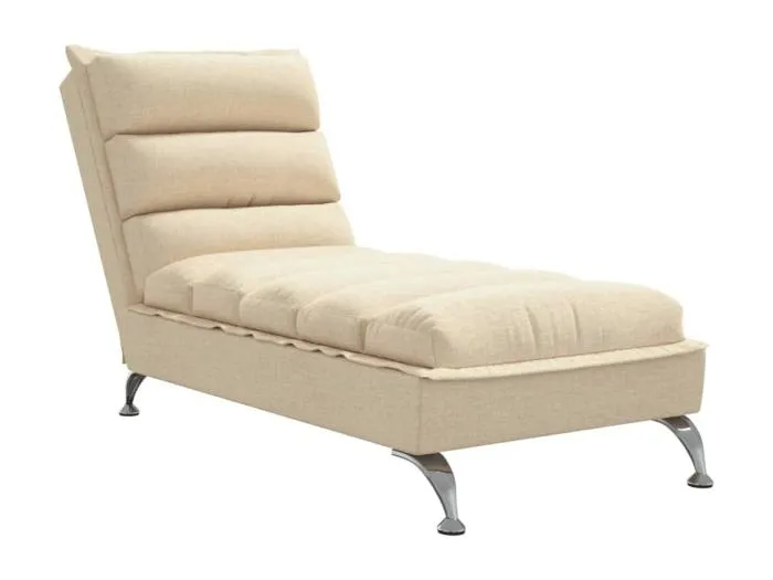 Saumur Chaiselongue mit Kissen Creme Stoff