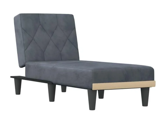 Sophie-Léonore Chaiselongue Dunkelgrau Samt