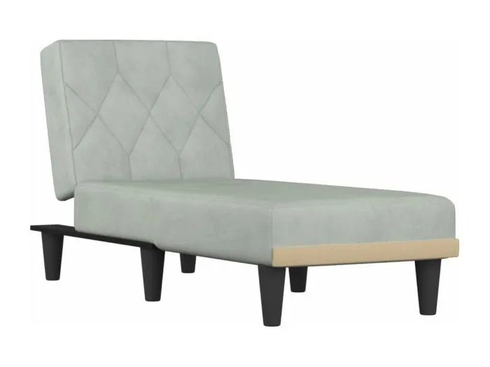 Sophie-Léonore Chaiselongue Hellgrau Samt