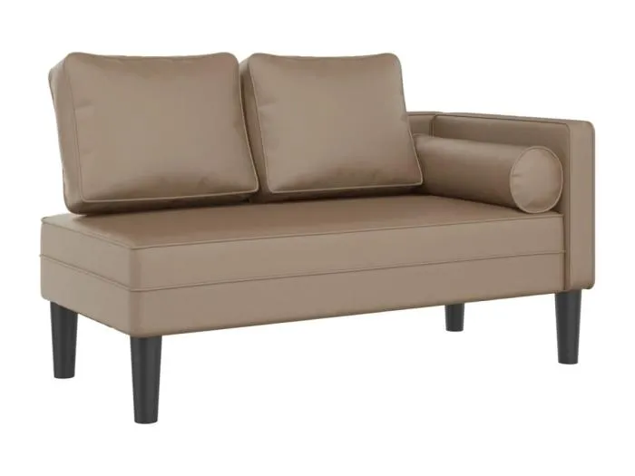 Chadron Chaiselongue mit Kissen Cappuccino Kunstleder