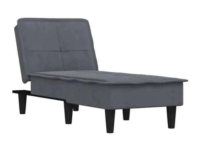 Winslow  Chaiselongue Dunkelgrau Samt