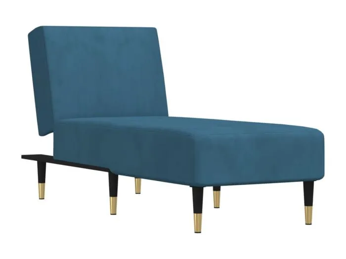 Boynton Beach Chaiselongue Blau Samt