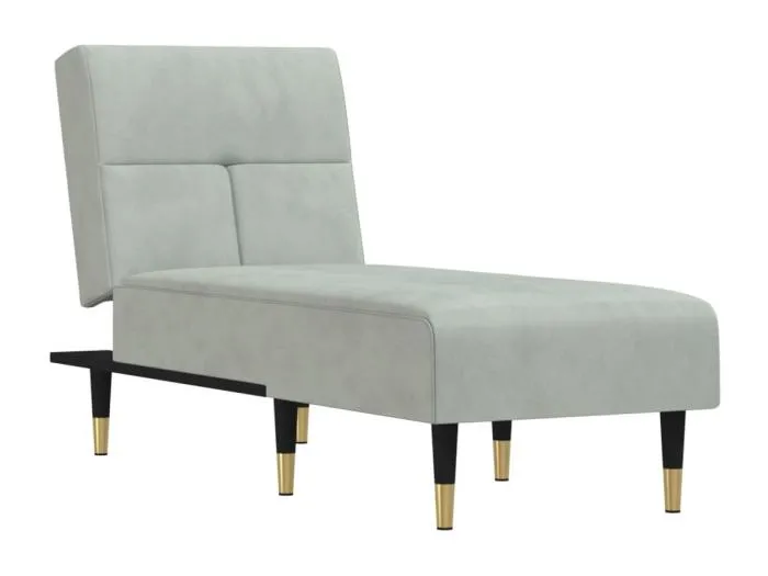 Alfta Chaiselongue Hellgrau Samt