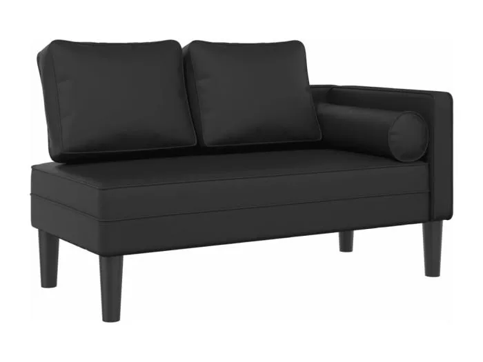Chadron Chaiselongue mit Kissen Schwarz Kunstleder