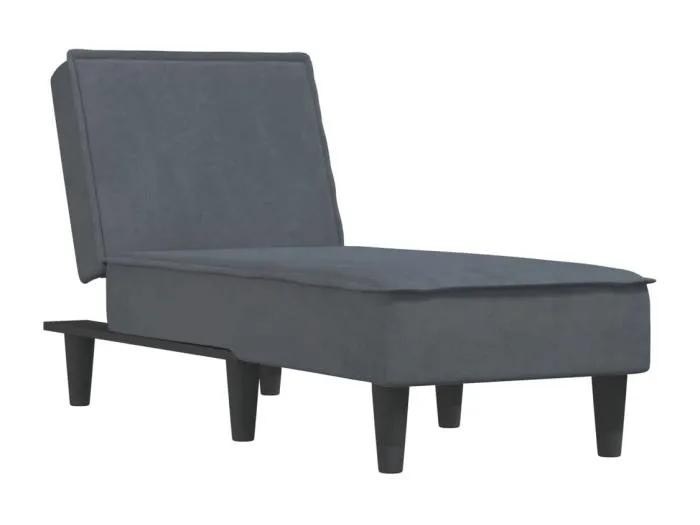 Ilor  Chaiselongue Dunkelgrau Samt