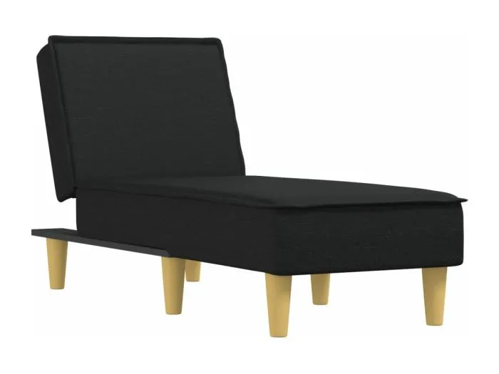 Trapani Chaiselongue Schwarz Stoff