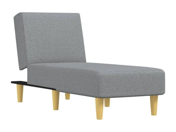 Périgueux Chaiselongue Hellgrau Stoff