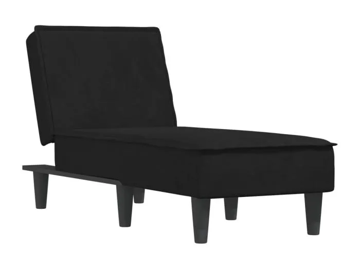 Ilor Chaiselongue Schwarz Samt