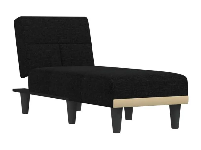 Jersey City Chaiselongue Schwarz Stoff