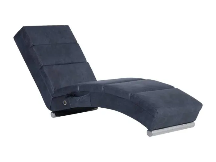 Puttershoek Massage Chaiselongue Grau Wildleder-Optik