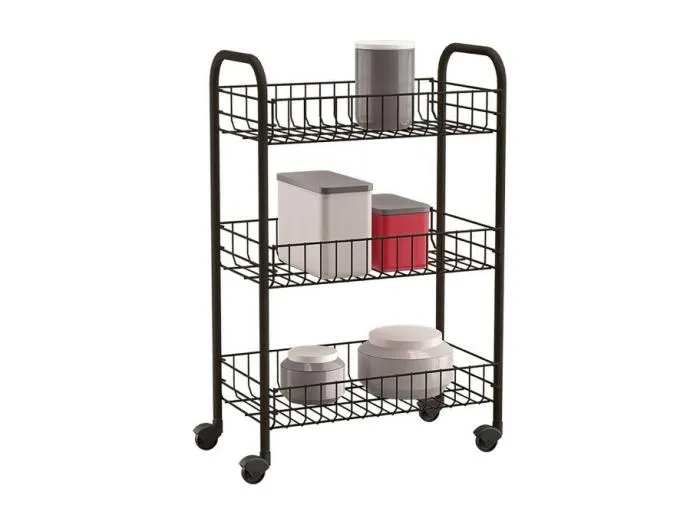 Metaltex Servierwagen mit 3 Körben Siena Schwarz