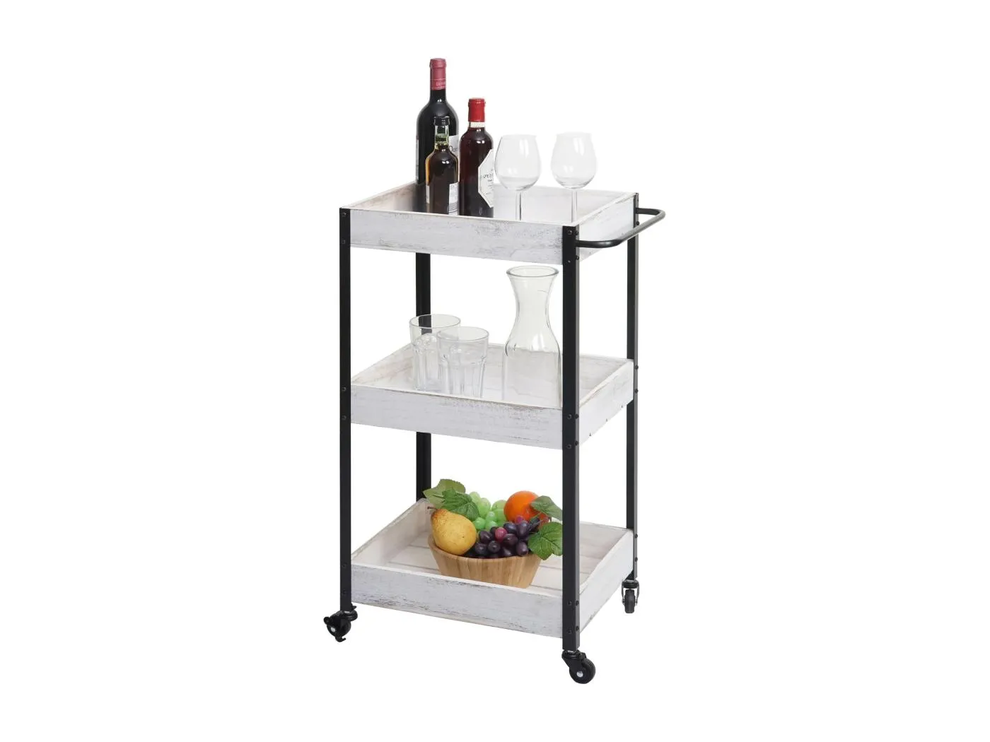 Servierwagen MCW-H22, Shabby weiß