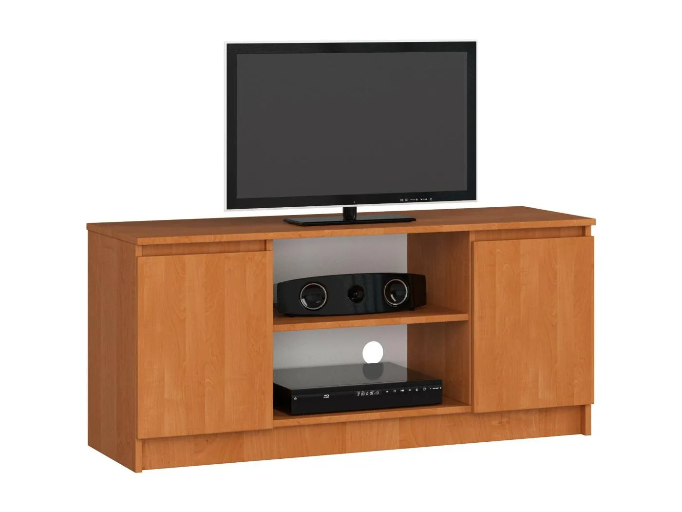 TV Schrank AKORD Fernsehkommode 120 cm Erle 2 Türen 2 Ebenen B120 x H55 x T40 cm