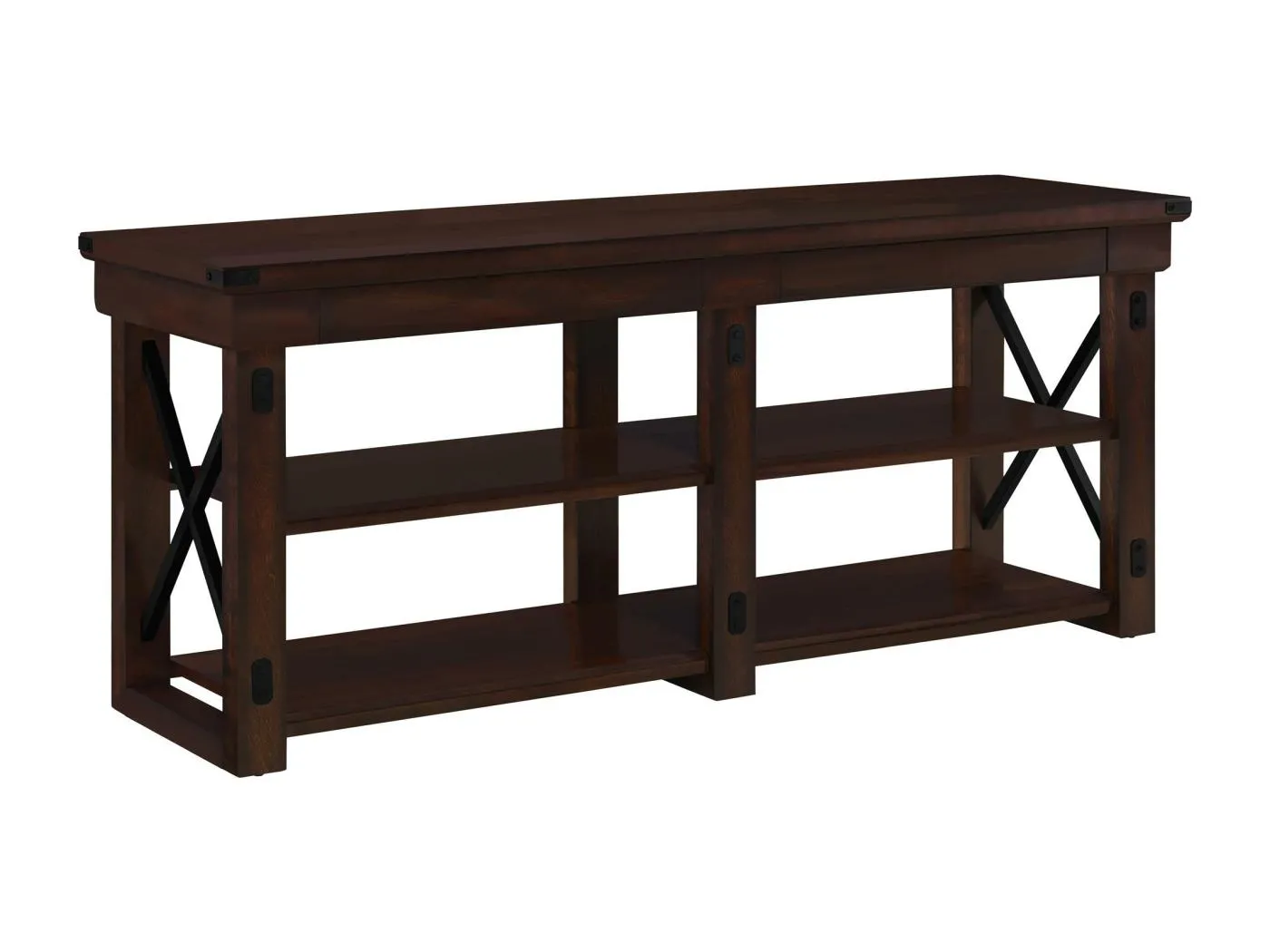 TV-Ständer 2 offene Ablagen aus MDF Espresso