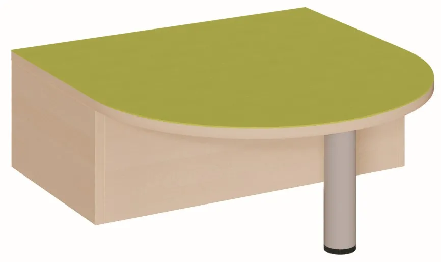 Podest gerundet inkl. ein Stützfuß, Breite 70 cm