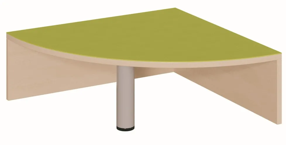 Viertelkreispodest offen inkl. Stützfuß, Breite 70 cm