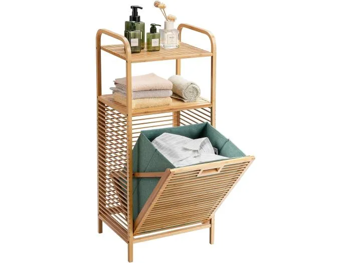 Badregal mit Wäschekorb Korbregal
