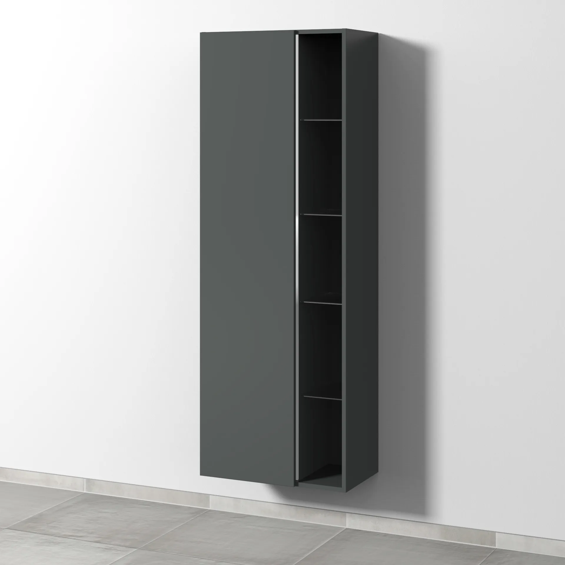 Sanipa Stauraumschrank „3way“ 600 × 1700 × 345 mm Anschlag links, in Anthrazit (matt), Anschlag links