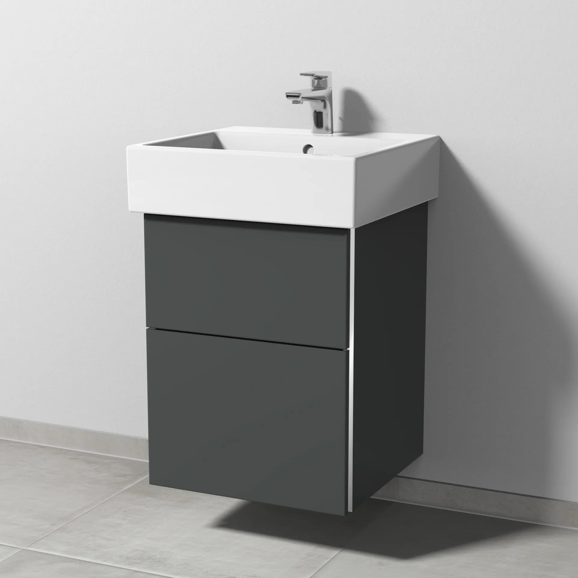 Sanipa Waschtischunterschrank „3way“ 450 × 591 × 447 mm in Anthrazit (matt)