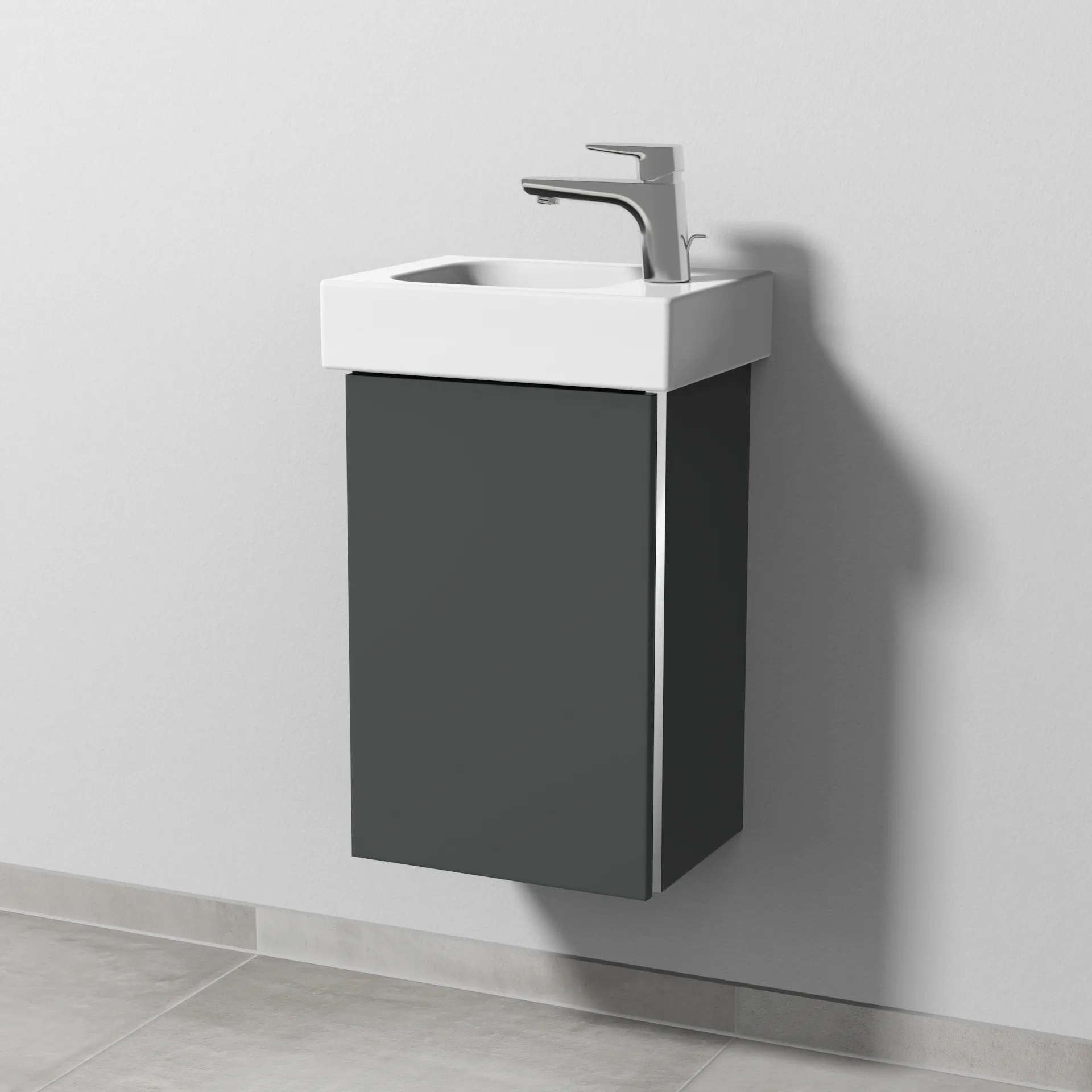 Sanipa Waschtischunterschrank „3way“ 335 × 523 × 267 mm in Anthrazit (matt), Anschlag links
