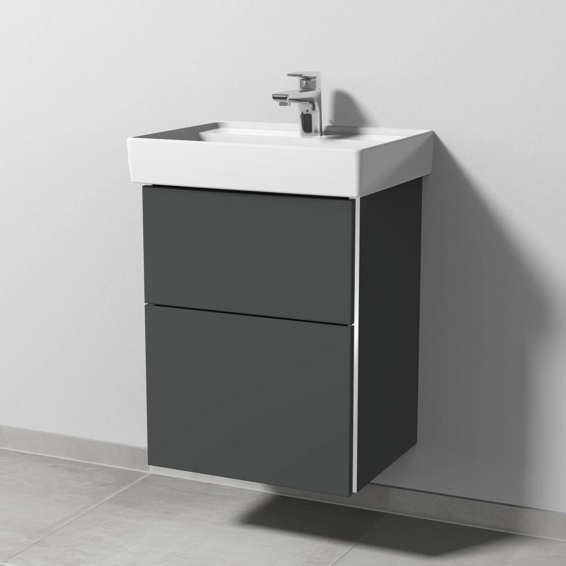 Sanipa Waschtischunterschrank „3way“ 450 × 588 × 377 mm in Anthrazit (matt)
