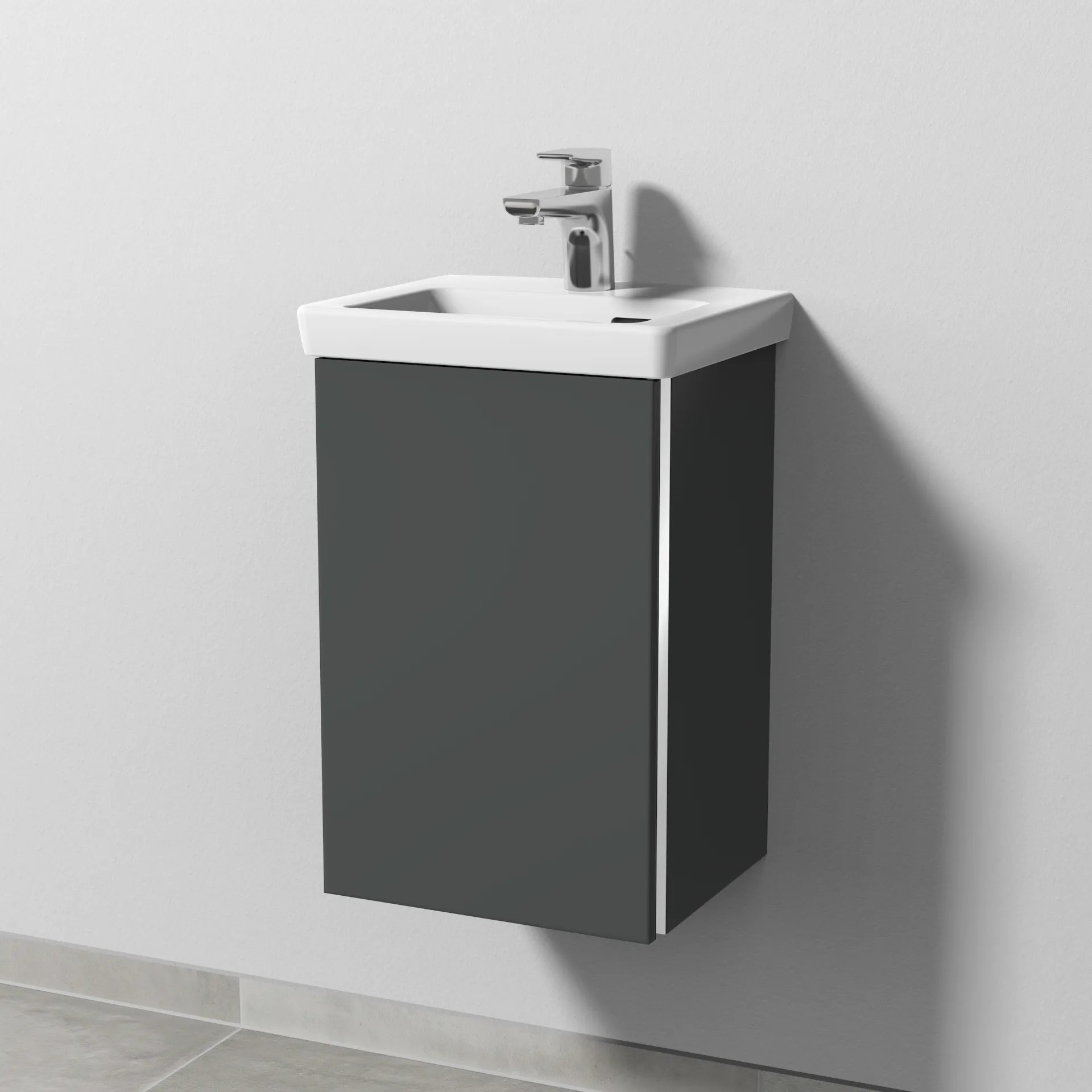 Sanipa Waschtischunterschrank „3way“ 335 × 517 × 293 mm in Anthrazit (matt), Anschlag links