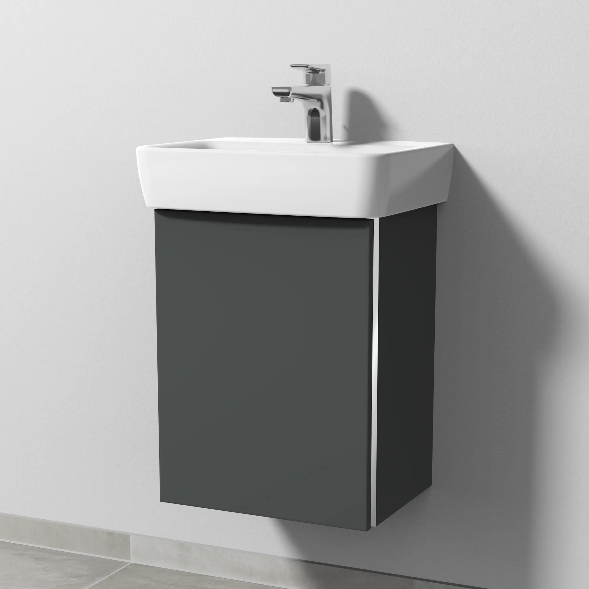 Sanipa Waschtischunterschrank „3way“ 390 × 520 × 302 mm in Anthrazit (matt), Anschlag links