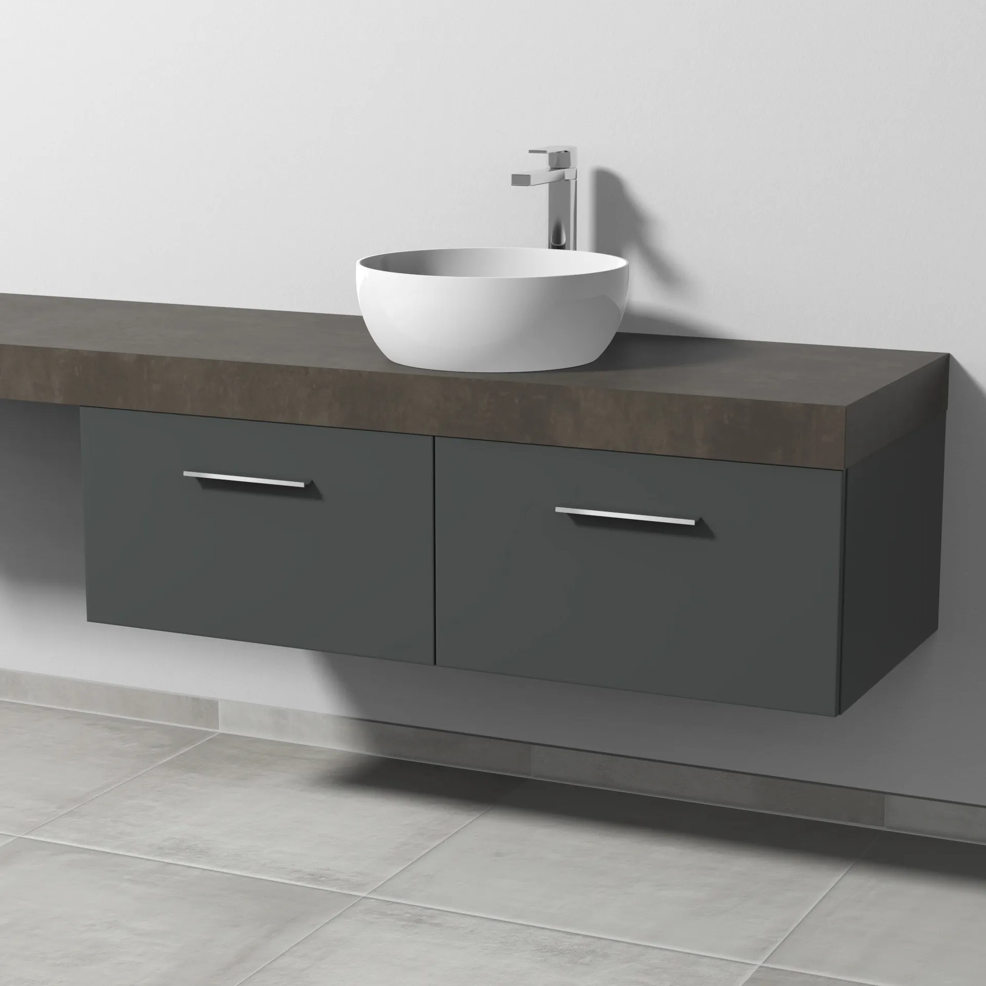 Sanipa Waschtischunterschrank „2morrow“ 1200 × 340 × 520 mm in Anthrazit (matt)