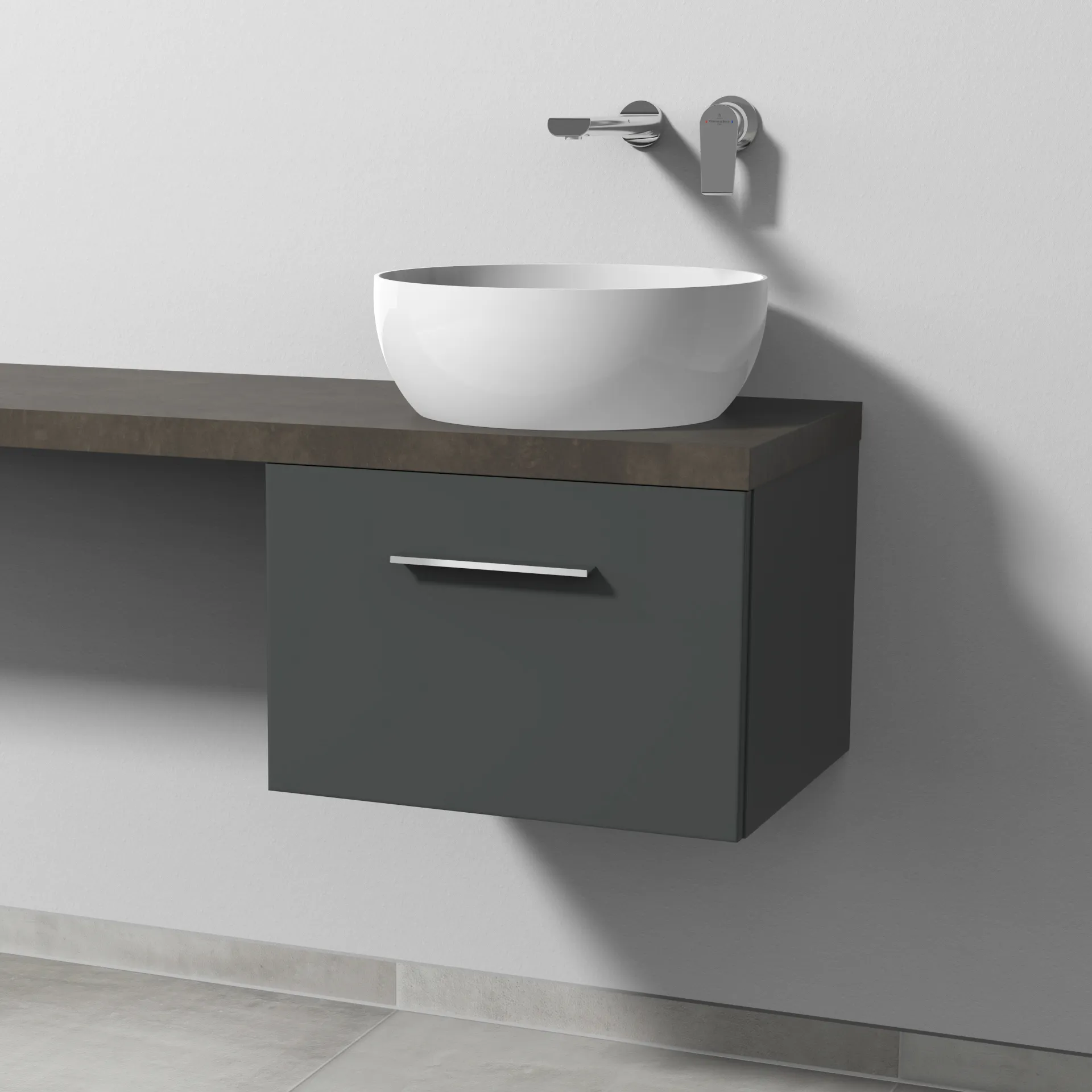 Sanipa Waschtischunterschrank „2morrow“ 500 × 340 × 420 mm in Anthrazit (matt)