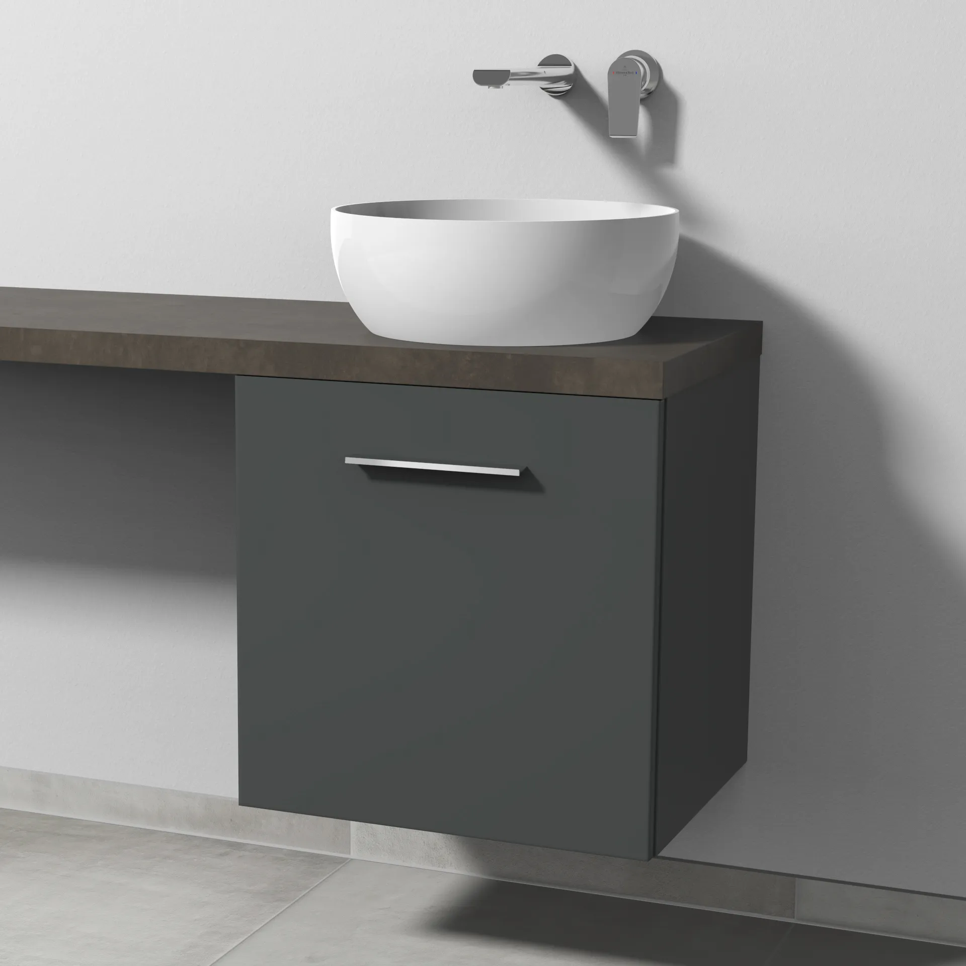 Sanipa Waschtischunterschrank „2morrow“ 500 × 510 × 420 mm in Anthrazit (matt)