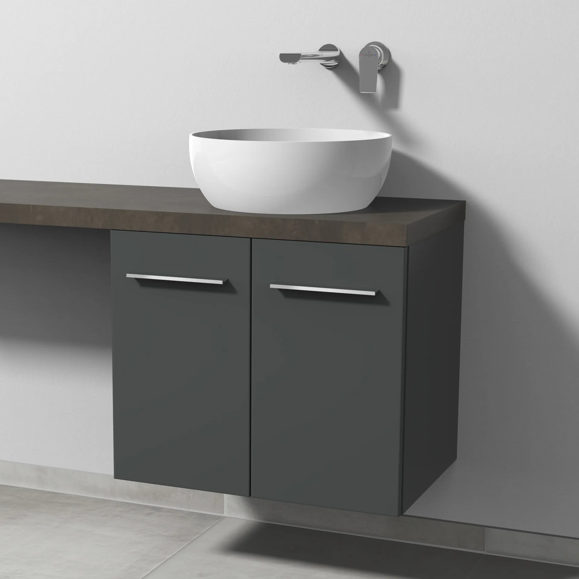 Sanipa Waschtischunterschrank „2morrow“ 600 × 510 × 420 mm in Anthrazit (matt)