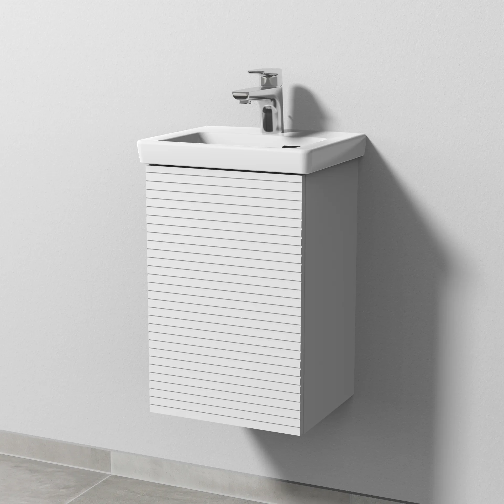 Sanipa Waschtischunterschrank „3way“ Struktur 335 × 517 × 293 mm in Weiß (matt), Anschlag links