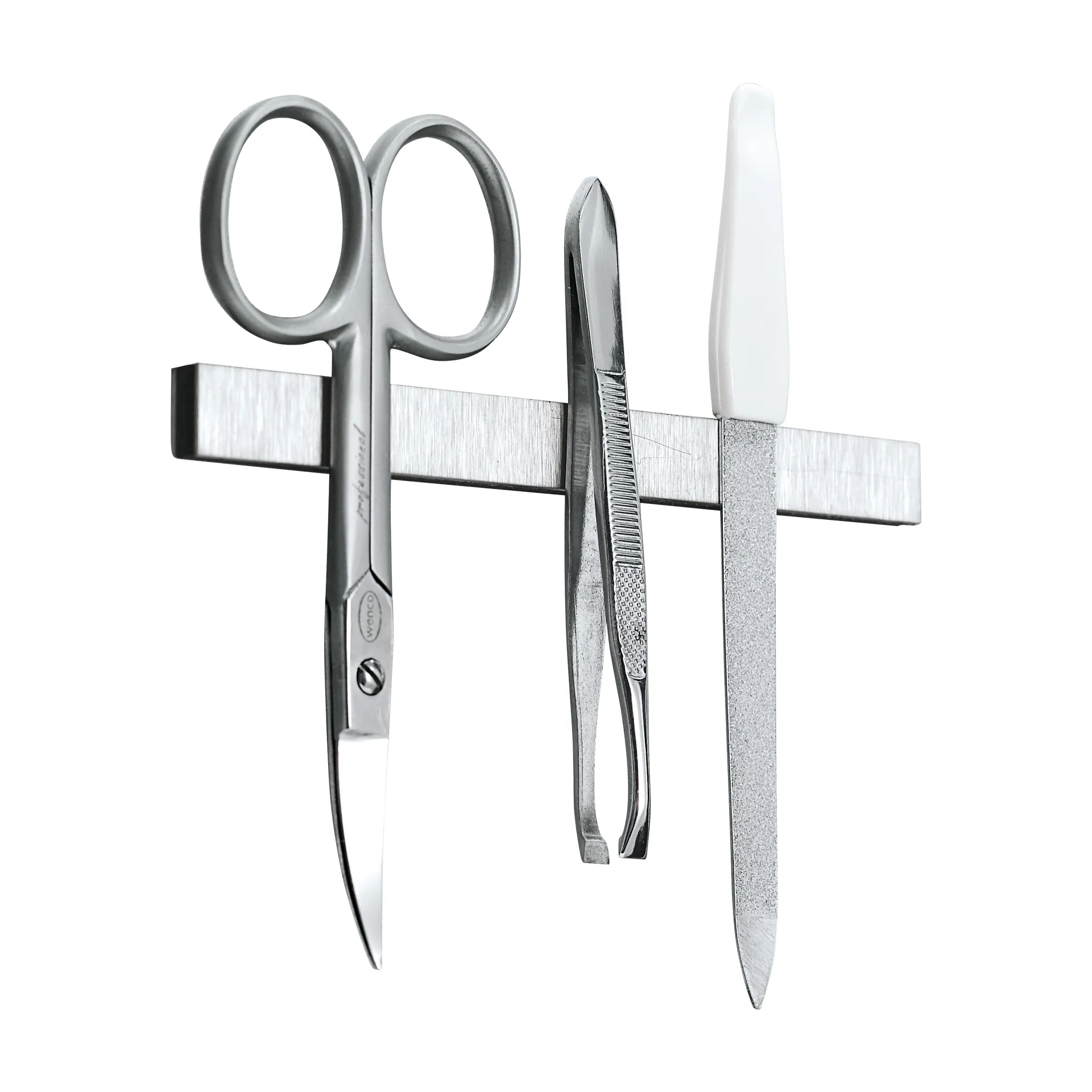 Magnetleistezum Ankleben (einfache Montage durchKlebefläche)Befestigungssatz im Lieferumfangenthalten.Material Metall, Farbe Edelstahl