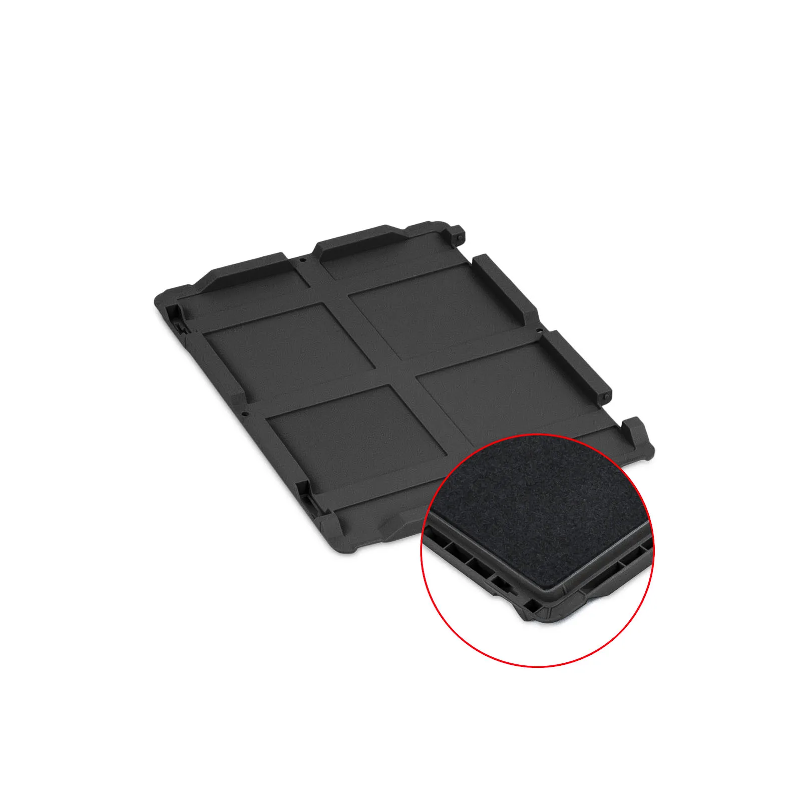 Scharnierdeckel Eurobox NextGen mit Schaumstoff ohne Verschlüsse | HxBxT 3x30x40cm | Schwarz | Eurobehälter, Transportbox, Transportbehälter, Stapelbehälter