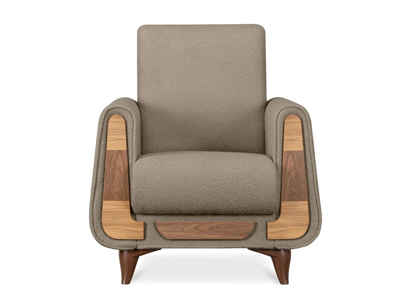 Klassischer Sessel aus Schaumstoff und Holz - braun - GUSTAVO