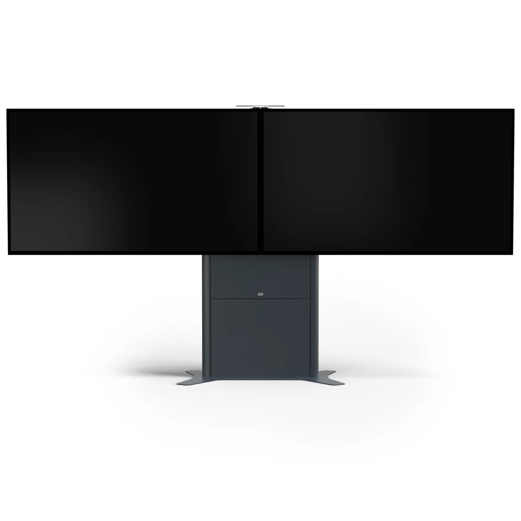 SMS New Presence Floor VC - motorisch höhenverstellbarer Standfuß mit Kamerahalterung - max. 2x65” | max. VESA 800x400 | Traglast 120kg | darkgrey