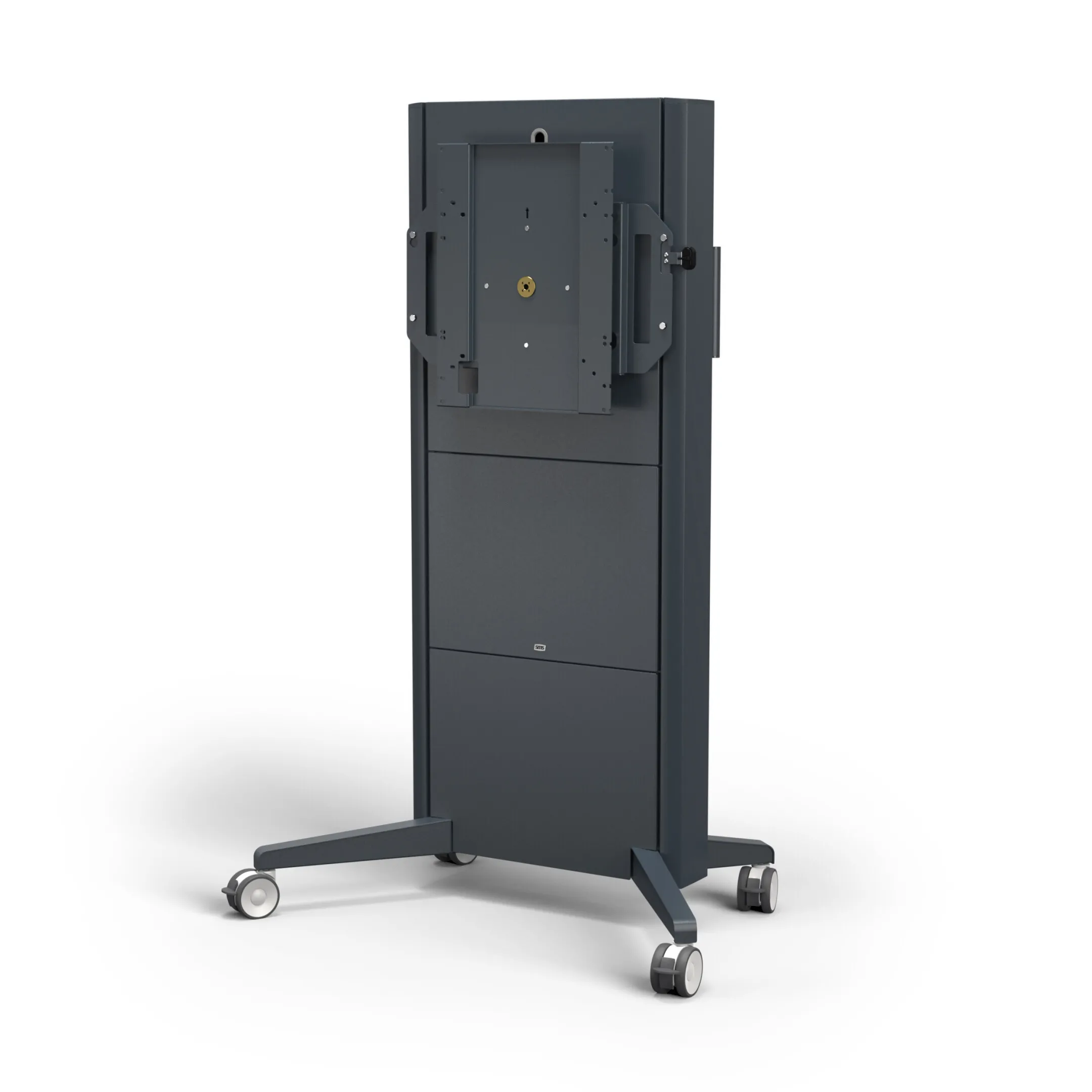 SMS Presence Mobile Flipster - motorisch höhenverstellbarer Rollwagen mit Drehfunktion - Update 2021 - bis 75” | max. VESA 400x400 | Traglast 150kg | darkgrey