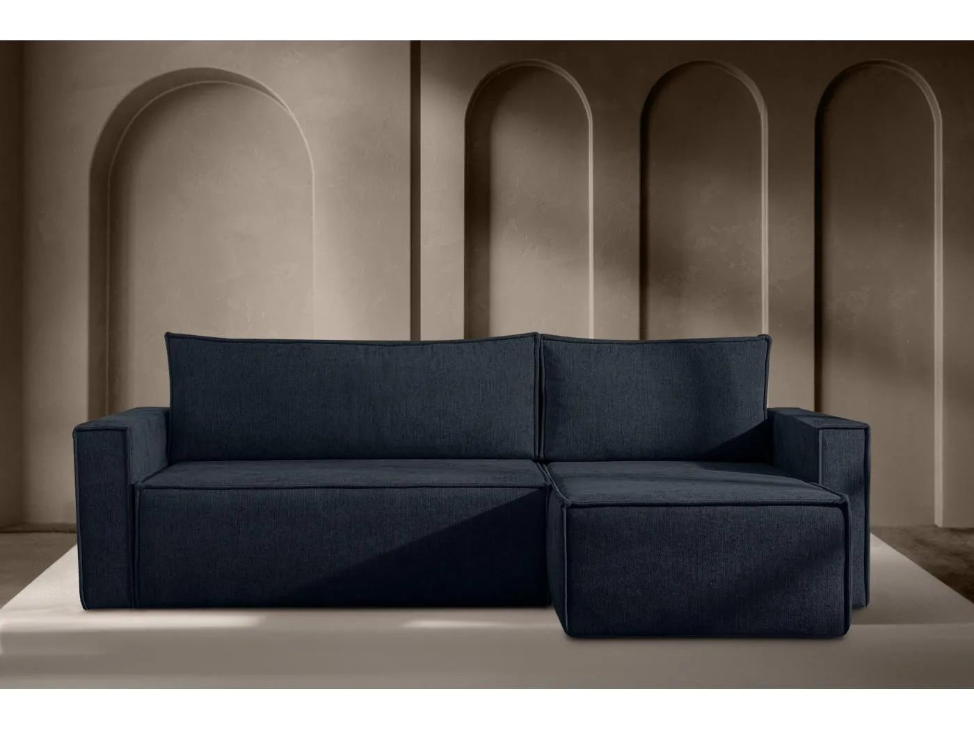 Universal Ecksofa links oder rechts - mit Schlaffunktion - Modern - dunkelblau - NAPI II