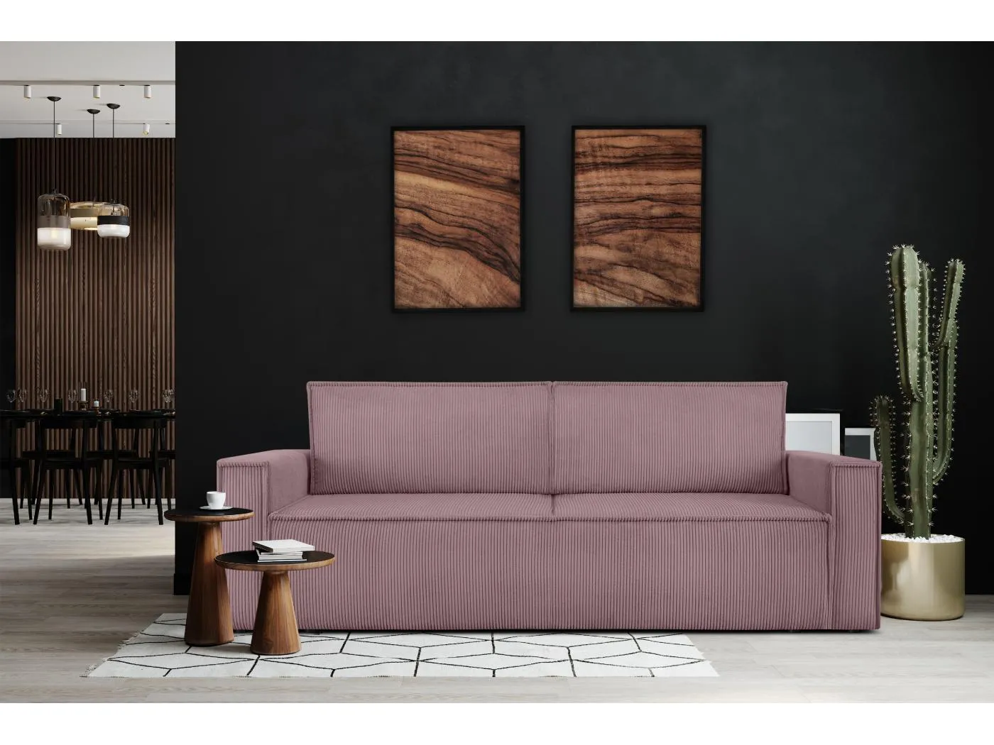 Schlafsofa in Pet Friendly Cord-Stoff - hellviolett - NAPI