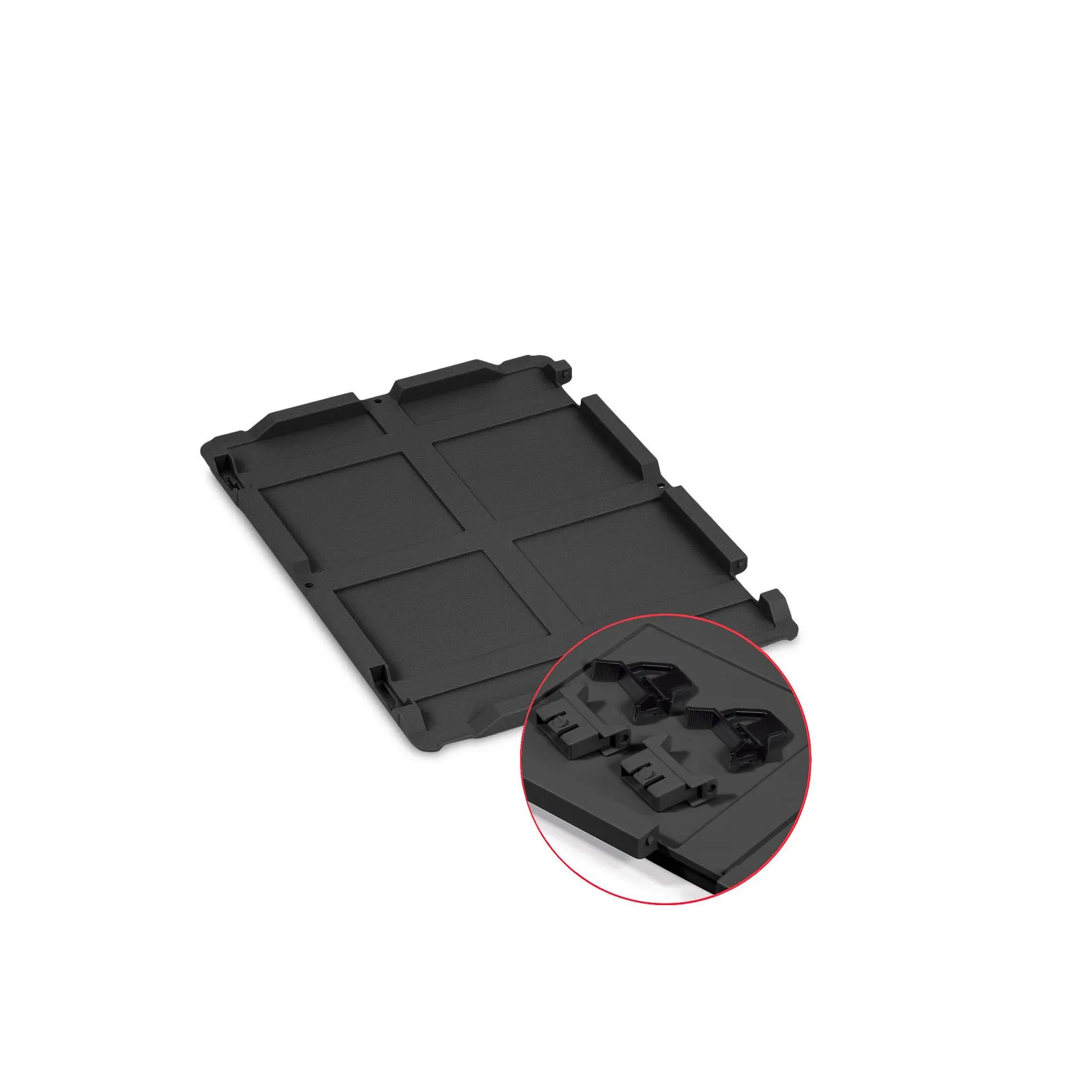 Scharnierdeckel Set Eurobox NextGen mit 2 schwarzen Schiebeschnappverschlüssen | BxT 30x40cm | Schwarz | Eurobehälter, Transportbox, Transportbehälter, Stapelbehälter